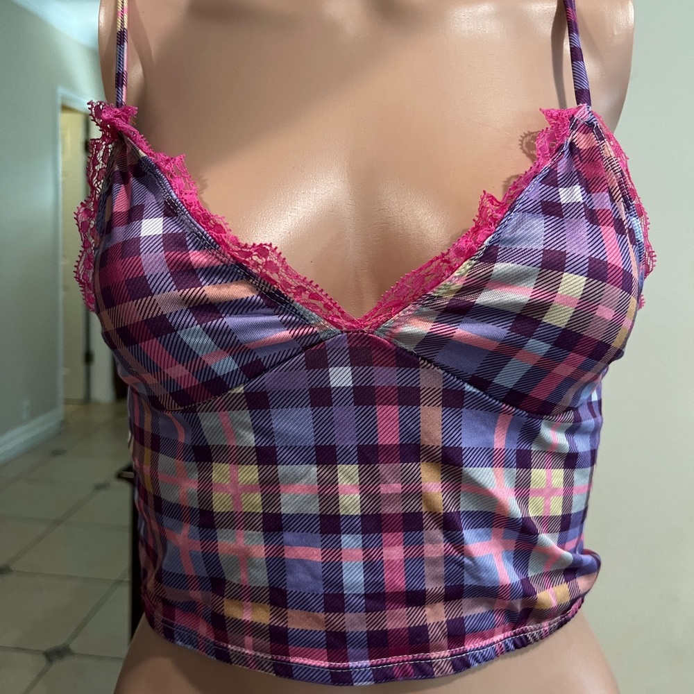Plaid colorful crop top